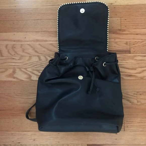 Studded Black Backpack Purse - Picture 3 of 5